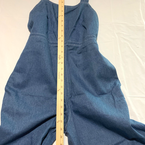 NO. 6 STORE Size 1 Dublin Cross Back Cropped Wide Leg Denim Overall Inseams 22" - Picture 11 of 12