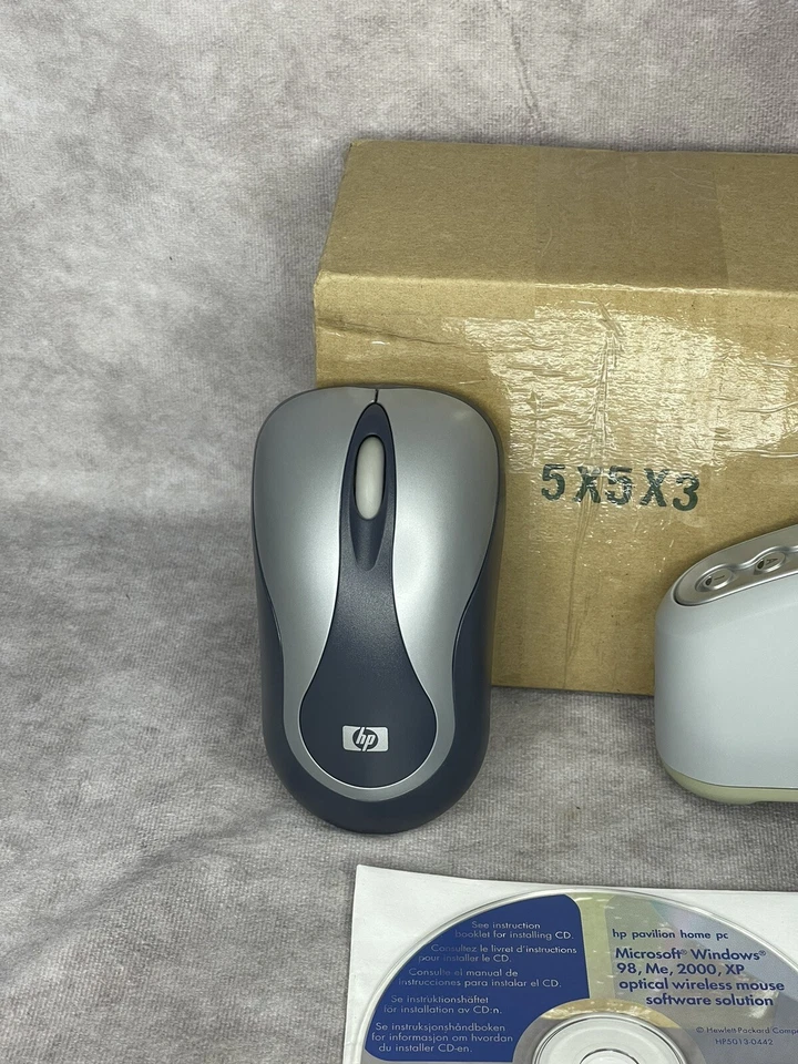 Vintage HP 9120RF Wireless Optical Mouse Grey With Install Disc, Routing Doc - Image 2 of 4