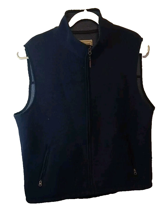 LL Bean Men’s Sweater Fleece Vest Large Bright Navy Full Zip Style 27103 Outdoor