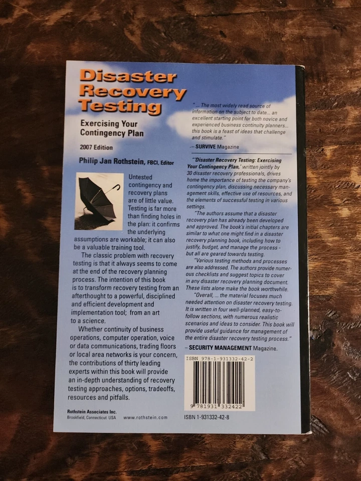 Disaster Recovery Testing Exercising Your Contingency Plan 2007 - Image 2 of 4