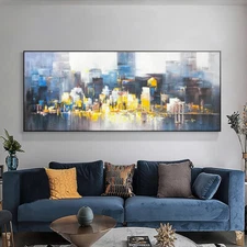 Hand painted Canvas Surface Modern   Manhattan Abstract artist
