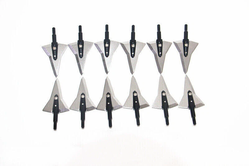 USA Stock 12Pcs Meteor Broadheads Stainless Steel Hunting Arrowheads 125 Grain - Image 2 of 4