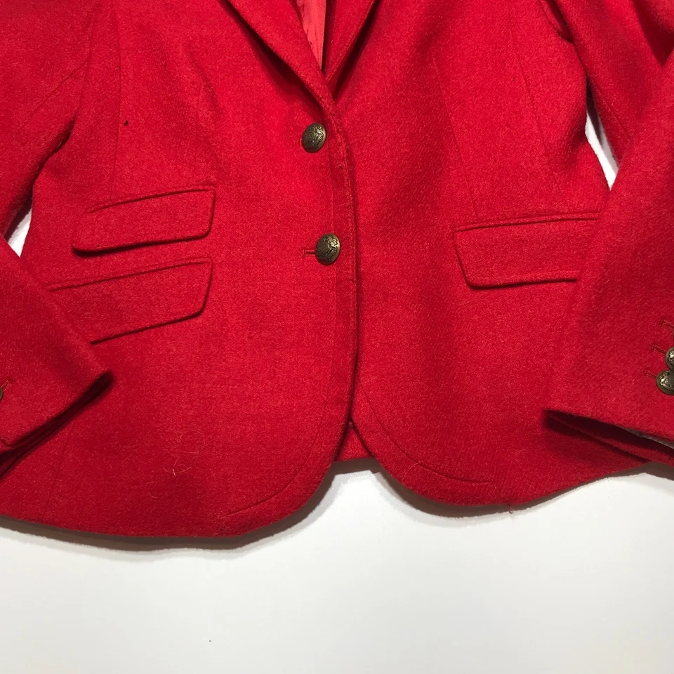 Chaqueta Per Se Mujer Talla 12 Roja Lana Angora 3 Gran Tamaño Botón Mangas Largas Foto 4 de 4