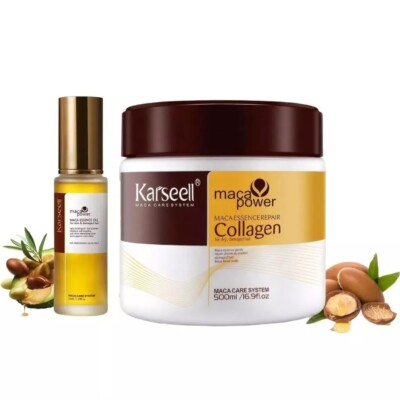 Karseell Collagen Dry Damaged Hair Repair Mask Plus Moroccan Argan Oil Treatment