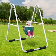 Toddler Swing Set with Foldable Metal Stand Indoor/Outdoor Baby Swing Kids Swing