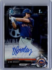 2017 Bowman Draft #CDA-QB Quinn Brodey Chrome Draft Pick Autographs