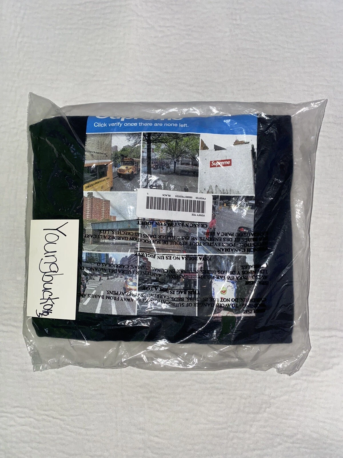 Supreme Verify taille L (SS20) noir *prêt à expédier*