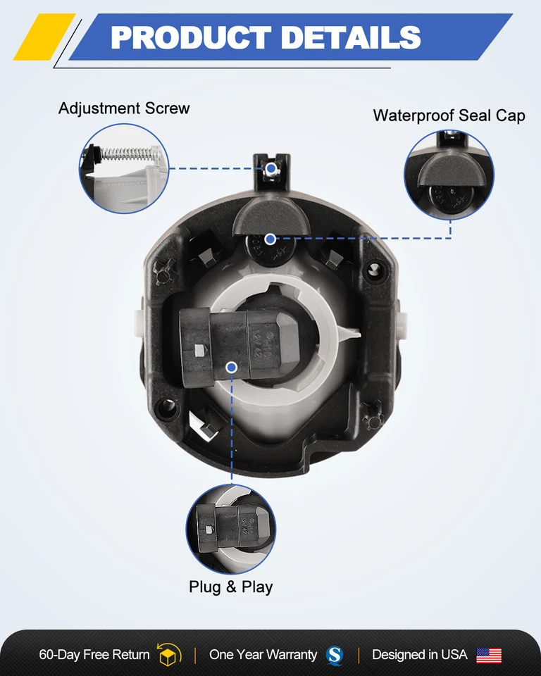 Fog Lights For 2007-2009 Jeep Compass/07-09 Jeep Patriot Driving Clear Lamp Pair - Image 3 of 4
