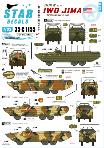 Star Decals 1/35 DUKW auf Iwo Jima Decals 35C1155 x - Bild 1 von 2
