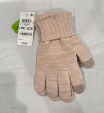Womens Gloves Solid Shine Blush Pink One Size STYLE  CO 18 - NWT