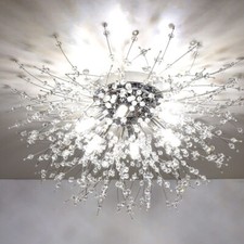 Modern Crystal Ceiling Lights Fireworks Chandelier Lamp Flush Mount Living Room