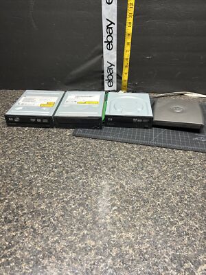 (3) DVD Rom Internal Desktop Drives & (1) DVD Drive For Laptop Parts Or Repair.