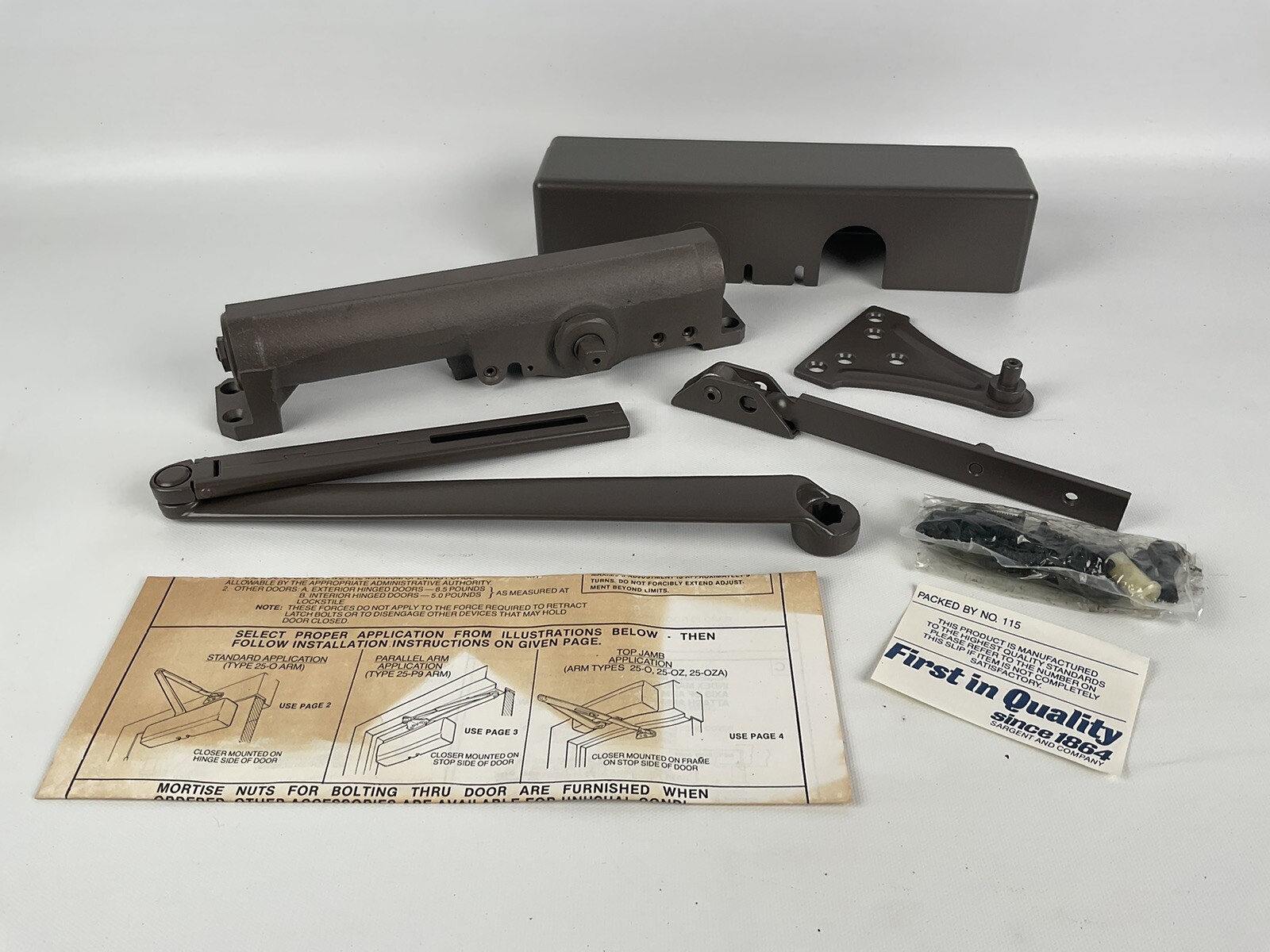 VTG NOS Sargent 803H Powerglide 1250 Series Brown Commercial Door