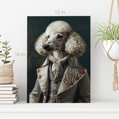 White Poodle Dog Human in Clothes Canvas Wall Art Picture Print Ready To Hang - Picture 4 of 4