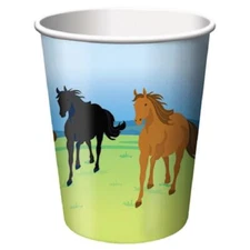 Wild Horses Animal Farm Western Ranch Theme Birthday Party 9 oz. Paper Cups