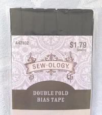 4 yards Black 1/4" wide double fold BIAS TAPE Sew-ology