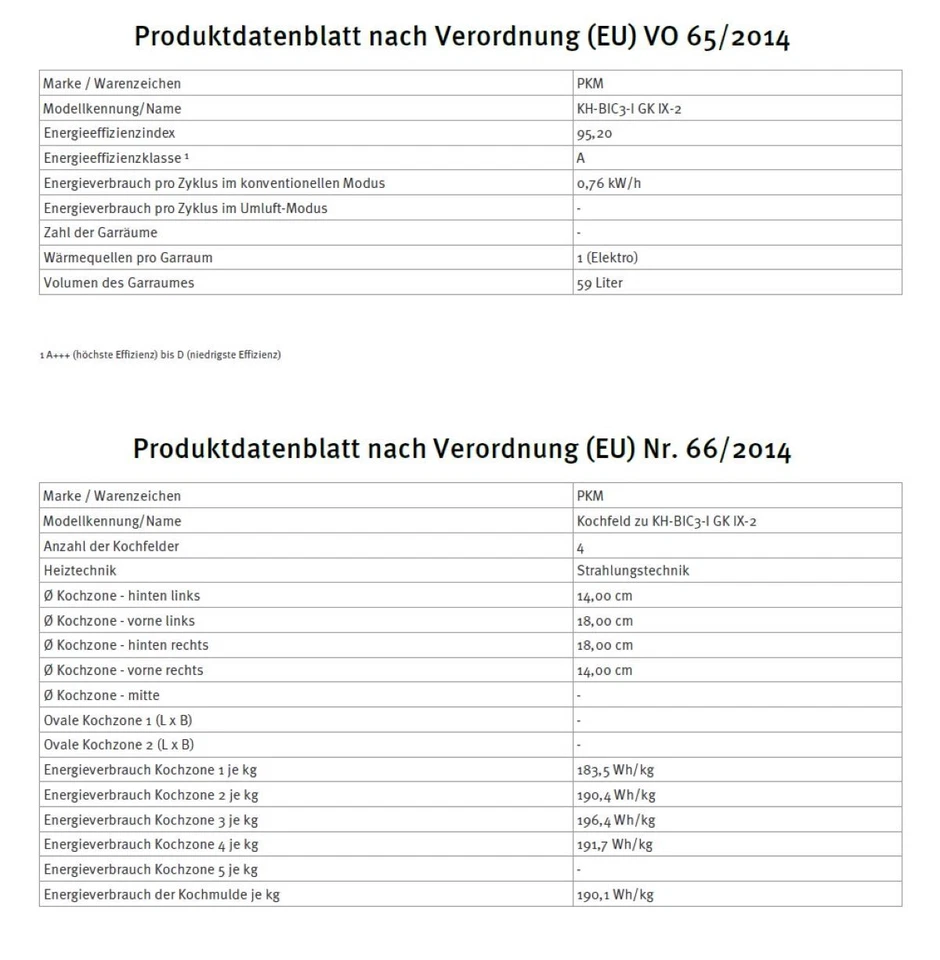 PKM Einbauherdset KH-BIC3-I GK IX-2 Edelstahl 60cm Kochfeld Glaskeramik - Bild 3 von 4