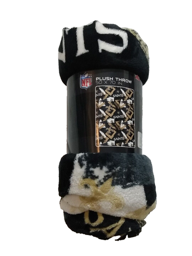 New Orleans Saints Super Soft Plush Throw Blanket 50" x 60" Black