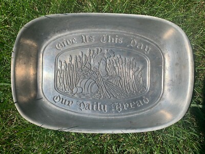 Wilton Pewter  Give Us This Day Our Daily Bread  Tray Platter 9 1/4''×6 1/2''
