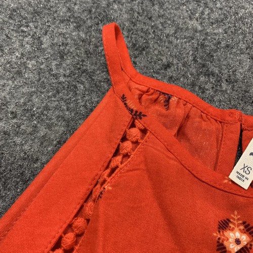 Mudd Tank Top Womens Size XS Red Floral Halter NEW High Neck Boho Shirt Summer - Picture 5 of 12