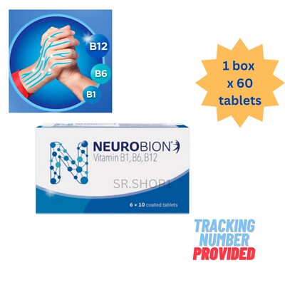 1 x 60 Tabletten Neurobion Vitamine B1, B6, B12 verbessern Nervengesundheit u...