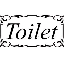 5” Self Adhesive Toilet Door Sign Vinyl Sticker, Decal Bath Room WC