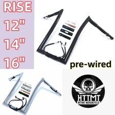 Prewired Road King 1.25" HandleBar for Harley FLHR(C) 2016-2023 Rise 12" 14" 16"