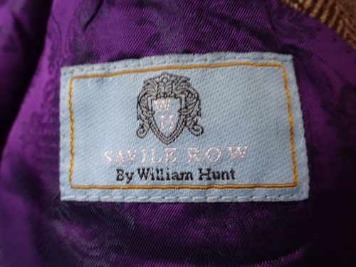 Saville Row By William Hunt Wool Blazer Brown Herring Bone 40R Single Breasted - Picture 2 of 12
