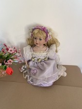 Knightsbridge Collection Porcelain Doll Vintage In Purple Dress Bridesmaid