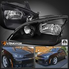 Black Fits 2005-2007 Ford Focus Headlights Lamps Replacement Left+Right 05-07