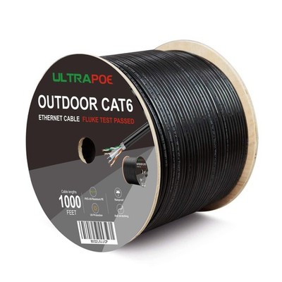 UltraPoE Outdoor Cat 6 Direct Burial Ethernet Cable 1000 ft, CMR, Unshielded ...