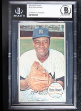 BAS 1964 Topps Giants Elston Howard #21 Authentic Auto ow6