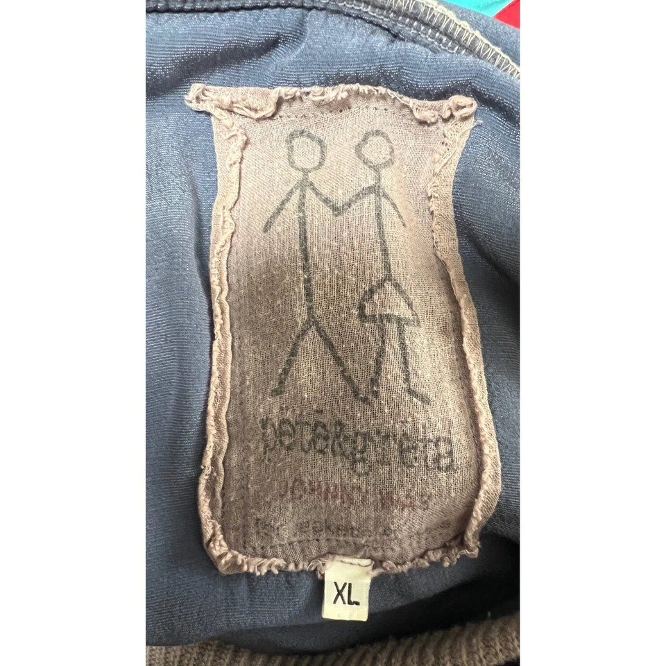 Johnny Was Pete Greta Velvet Blue Hoodie Pullover Women's XL V-Neck Pockets - AC - Image 4 of 4