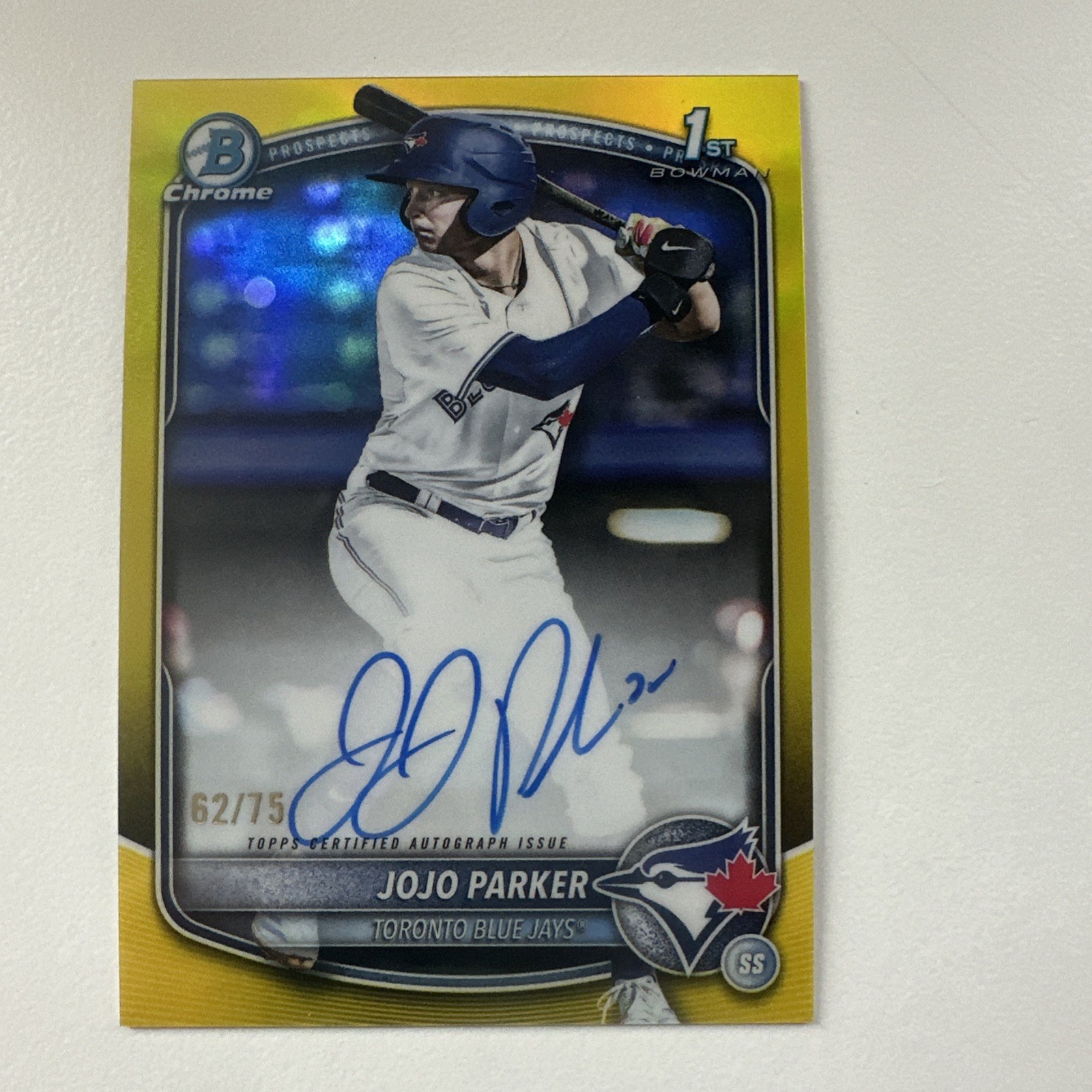 2025 Bowman Chrome Draft JOJO PARKER 1st RC Auto Yellow Refractor /75