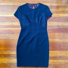 90s Vintage Liz Claiborne Minimalist Navy Shift Dress Made in USA CBK SIZE 6