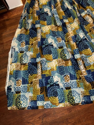 1970's Imported Linen Mid Century Era Vintage Curtains Lot Of 4 100” x 32” - Picture 21 of 24