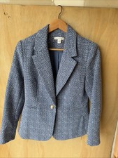 Blue And White Tweed Blazer Size Small 4-6 