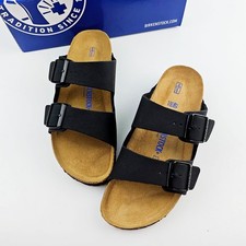 Birkenstock Arizona Birko-Flor Black Leather Sandals Narrow/Wide EU 37-45 Unisex