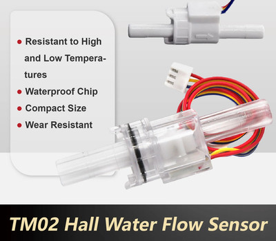 Water Flow Sensor TM02 TM03 Hall Transparent Visible Meter 3.5-24V 0.05-12L/Min