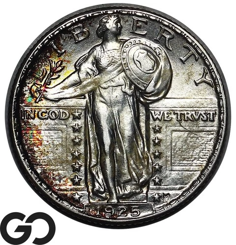 1925 Standing Liberty Quarter, Full Head, Choice AU++/Unc FH