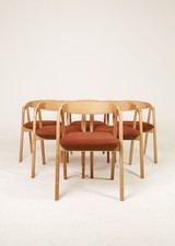 Dining Chairs Rustic Solid Oak Set Of 6 Copper Velvet
