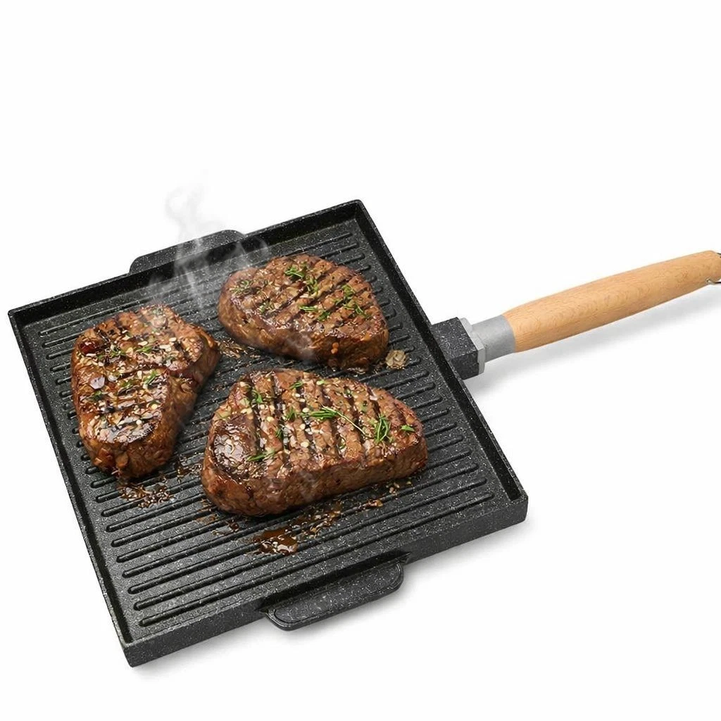 Placa De Asar BBQ Barbacoa Cuadrada Parrilla Antiadherente Placa Grill