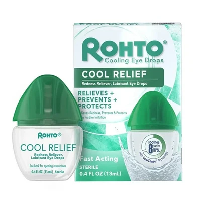 Rohto Cool Relief Eye Drops Redness Reliever Lubricant 13 mL Bottle