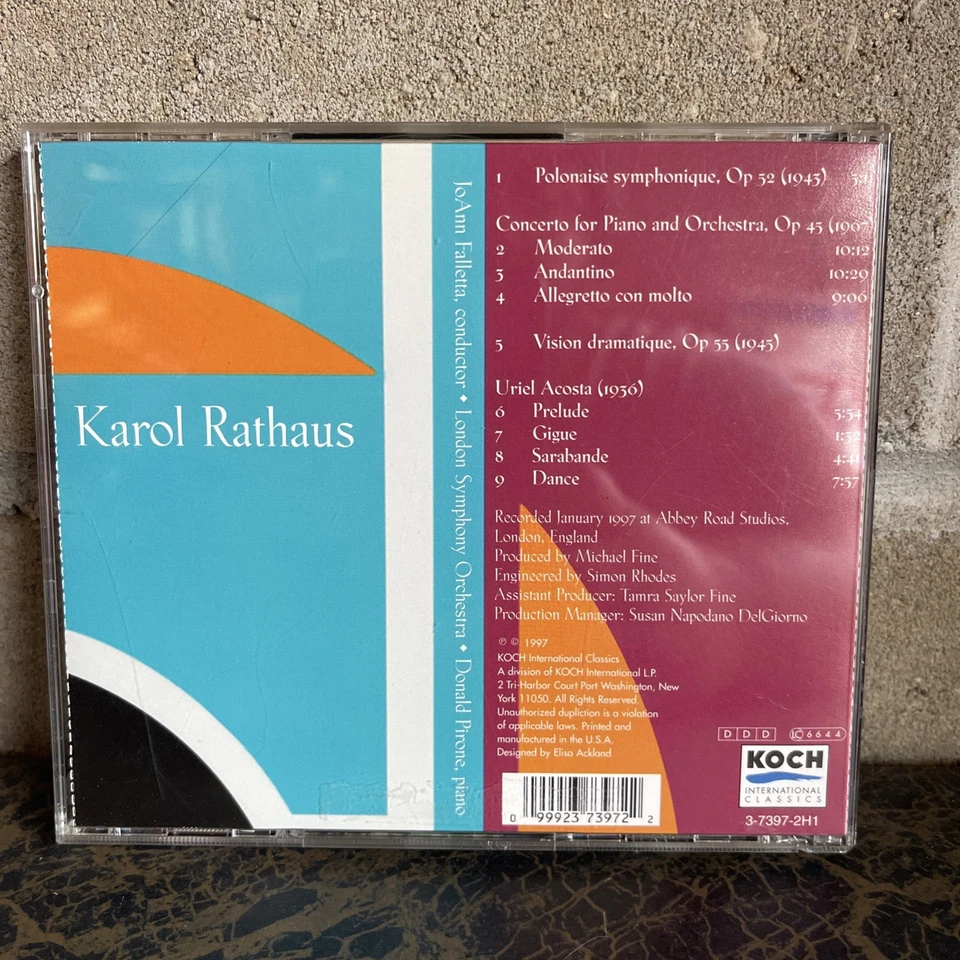 RATHAUS: Piano Concerto, Polonaise, Uriel Acosta suite, Vision - OOP - Koch Foto 2 de 3