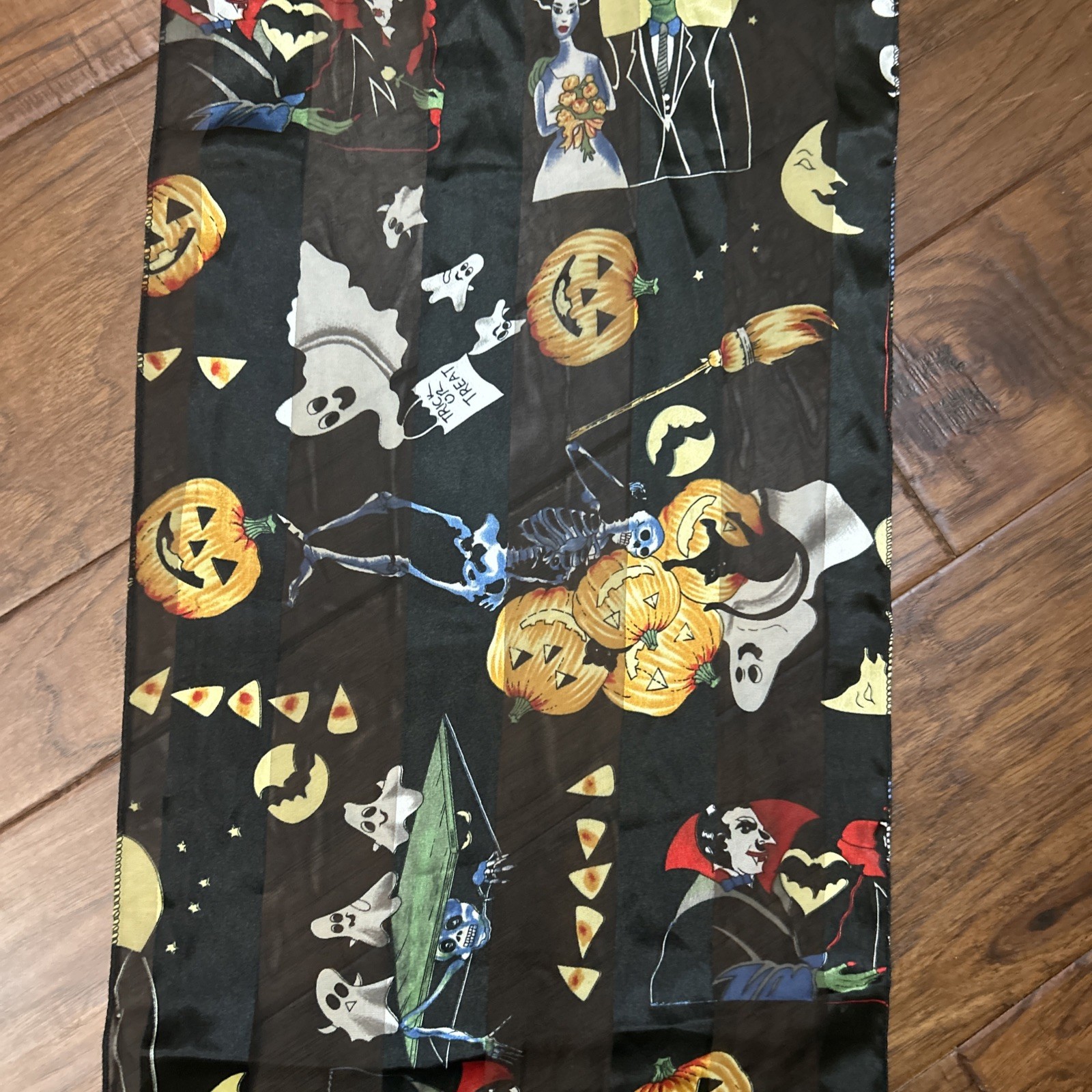 Halloween sheer solid stripe Rectangle Fashion Sc… - image 4