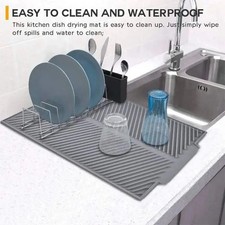Silicone Drain Pad Drying Mat Non-Slip Heat-Resistant Dish Pot Coaster Kitchen