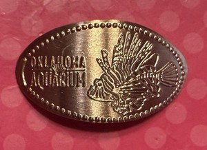Retired Lion Fish Oklahoma Aquarium Elongated Pressed Copper Penny
