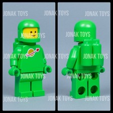 LEGO Bright Green Classic Spaceman Figura Personalizzata con Casco Spaziale
