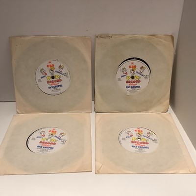 4 x KELLOGGS RICE KRISPIES POP RECORD - 7'' VINYLS - FREE UK POSTAGE 1984