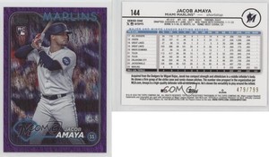 2024 Topps Series 1 Purple Holofoil /799 Jacob Amaya #144 Rookie RC